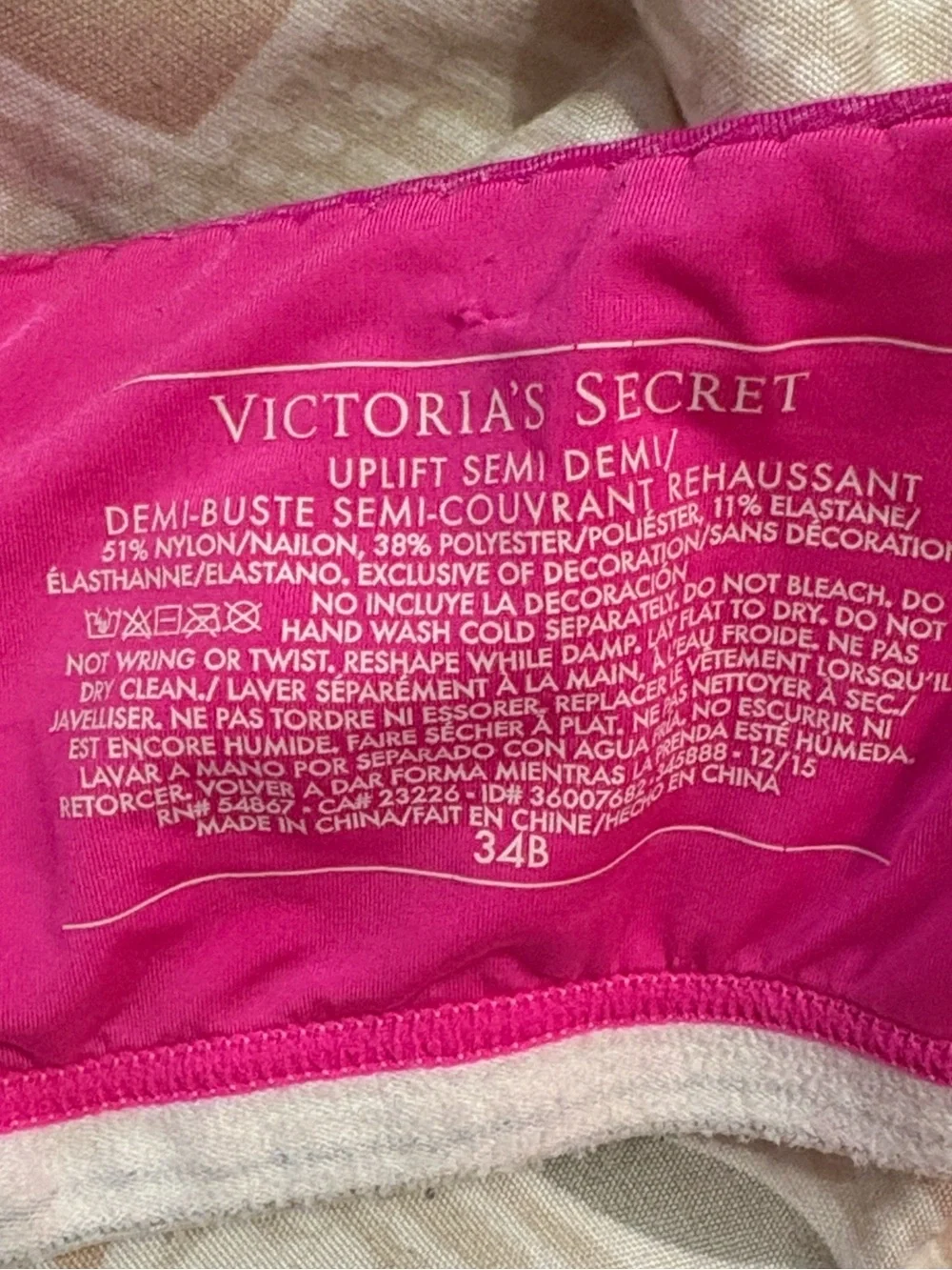Victoria Secret Pink Uplift Semi Demi Bra - Picture 12 of 12